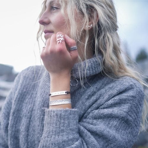 Alternative view of Bison - Bracelet (Plate/Leather)