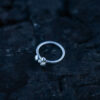 A silver sphere ring made from 925 sterling silver