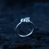A silver sphere ring made from 925 sterling silver