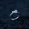 A silver sphere ring made from 925 sterling silver