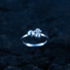 A silver sphere ring made from 925 sterling silver